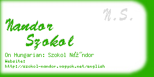 nandor szokol business card